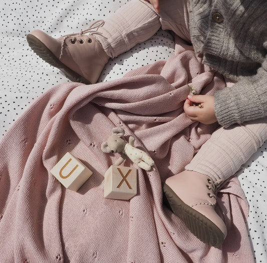 Babydecke aus Merinowolle | dusty pink | Maylily