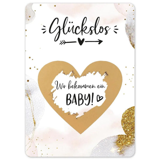 Wir bekommen ein Baby | Rubbelkarte Golden Glamour