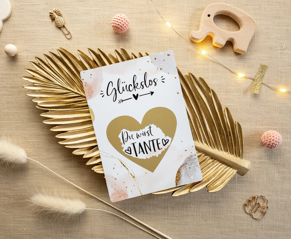 Du wirst Tante | Rubbelkarte Golden Glamour