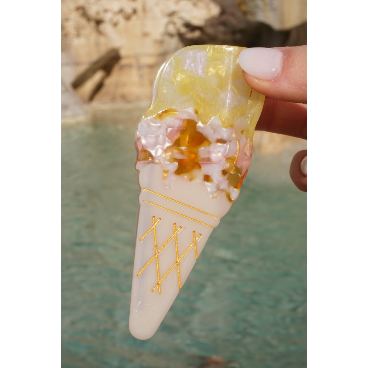 Haarklammer Icecream Yellow