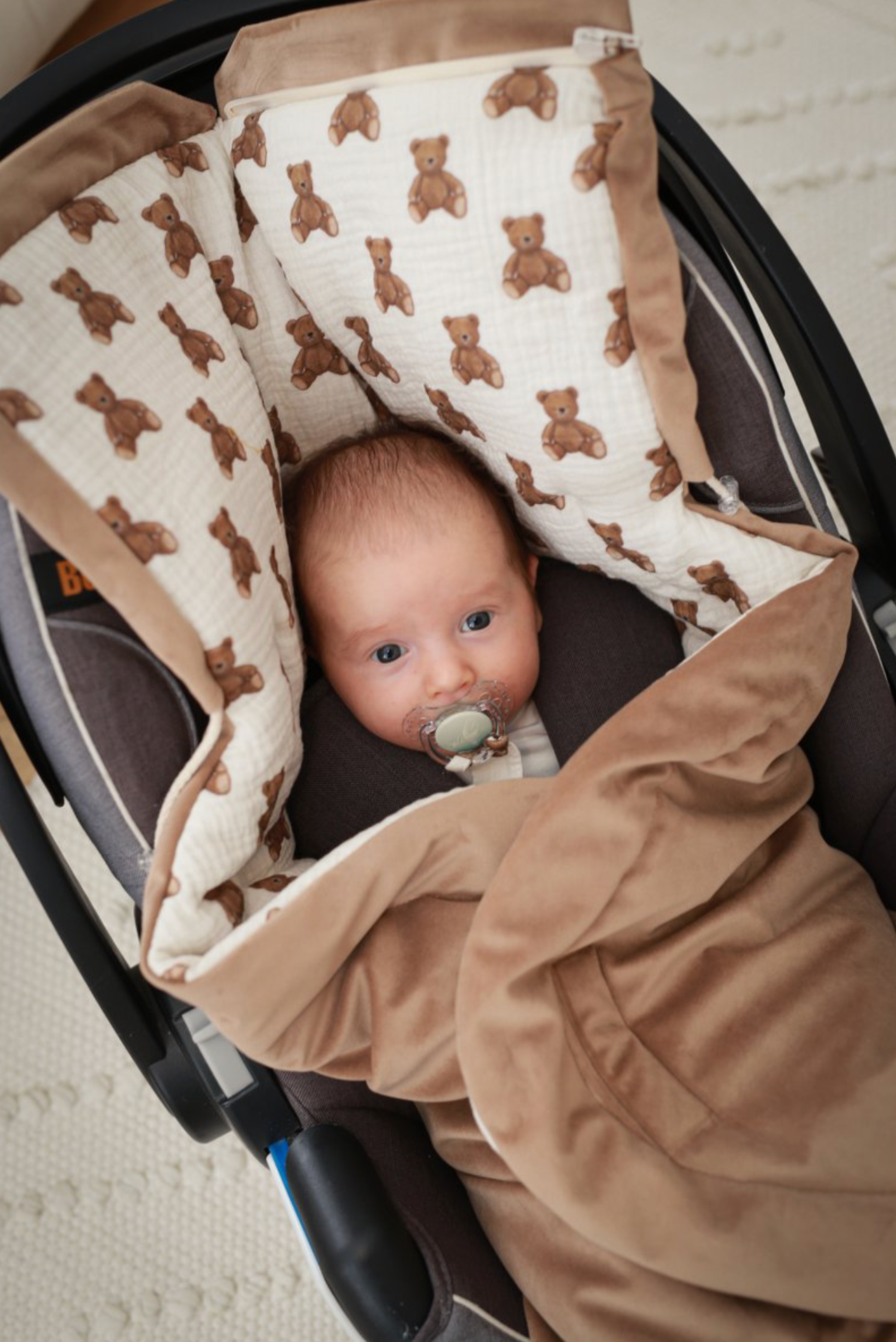 Pucktuch/Decke für Babyautositze - Frühlings-Sommer-Edition - Teddybären