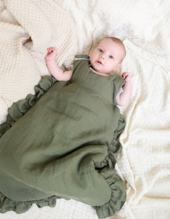 Babyschlafsack | Leinen forest green | Babyly