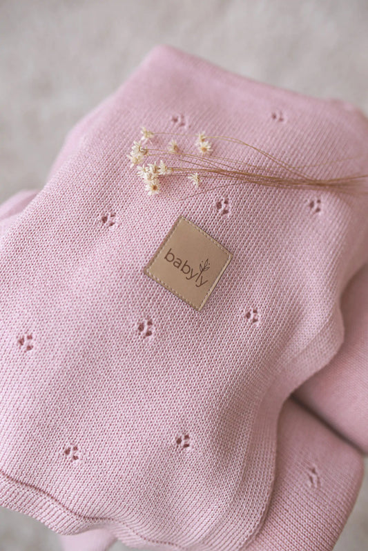 Babydecke aus Merinowolle | dusty rose | Babyly