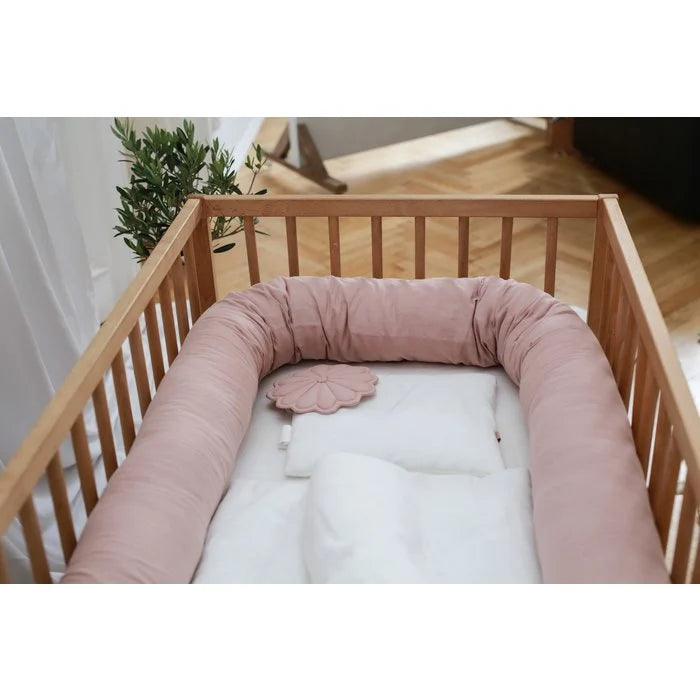 Bettschlange dusty pink Leinen | Babyly