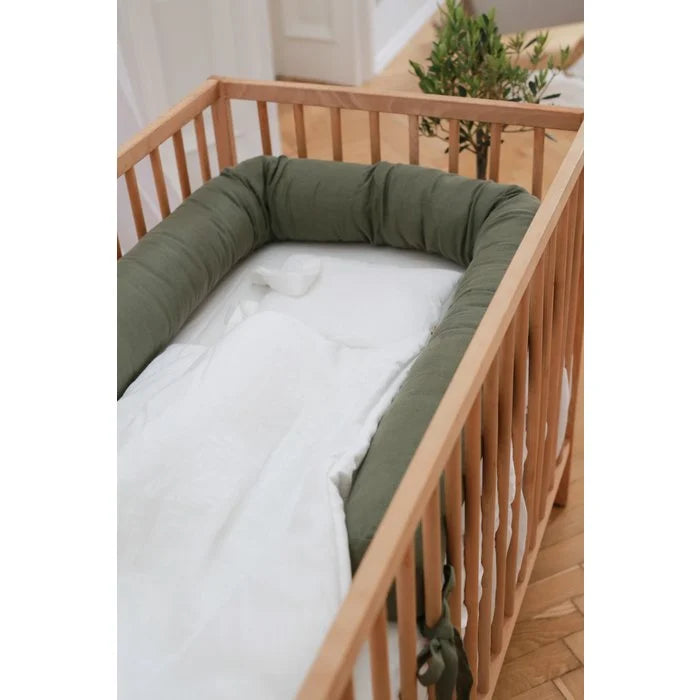 Bettschlange forest green Leinen | Babyly