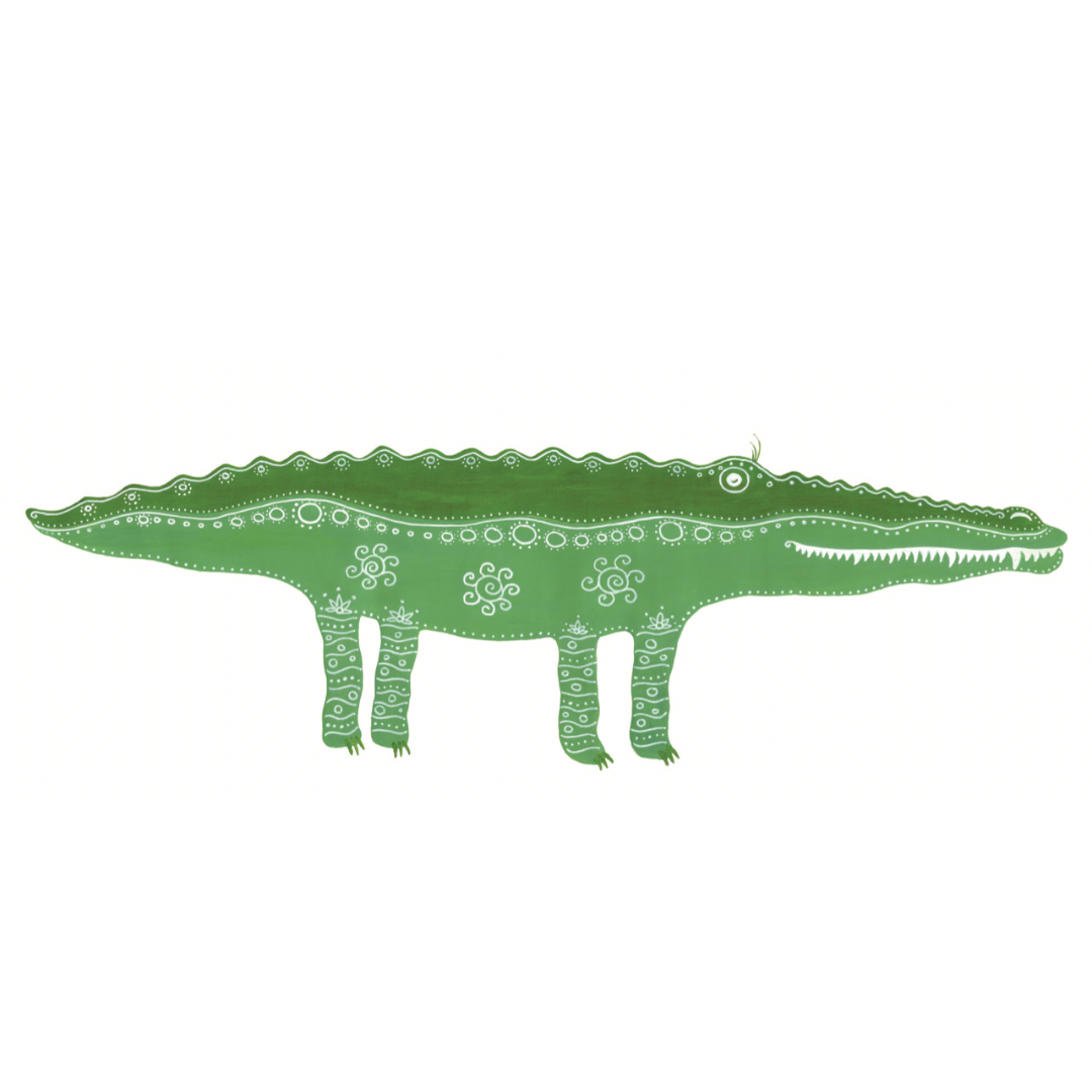 Kinderbild Krokodil | Handgemacht & signiert | 30 x 40 cm