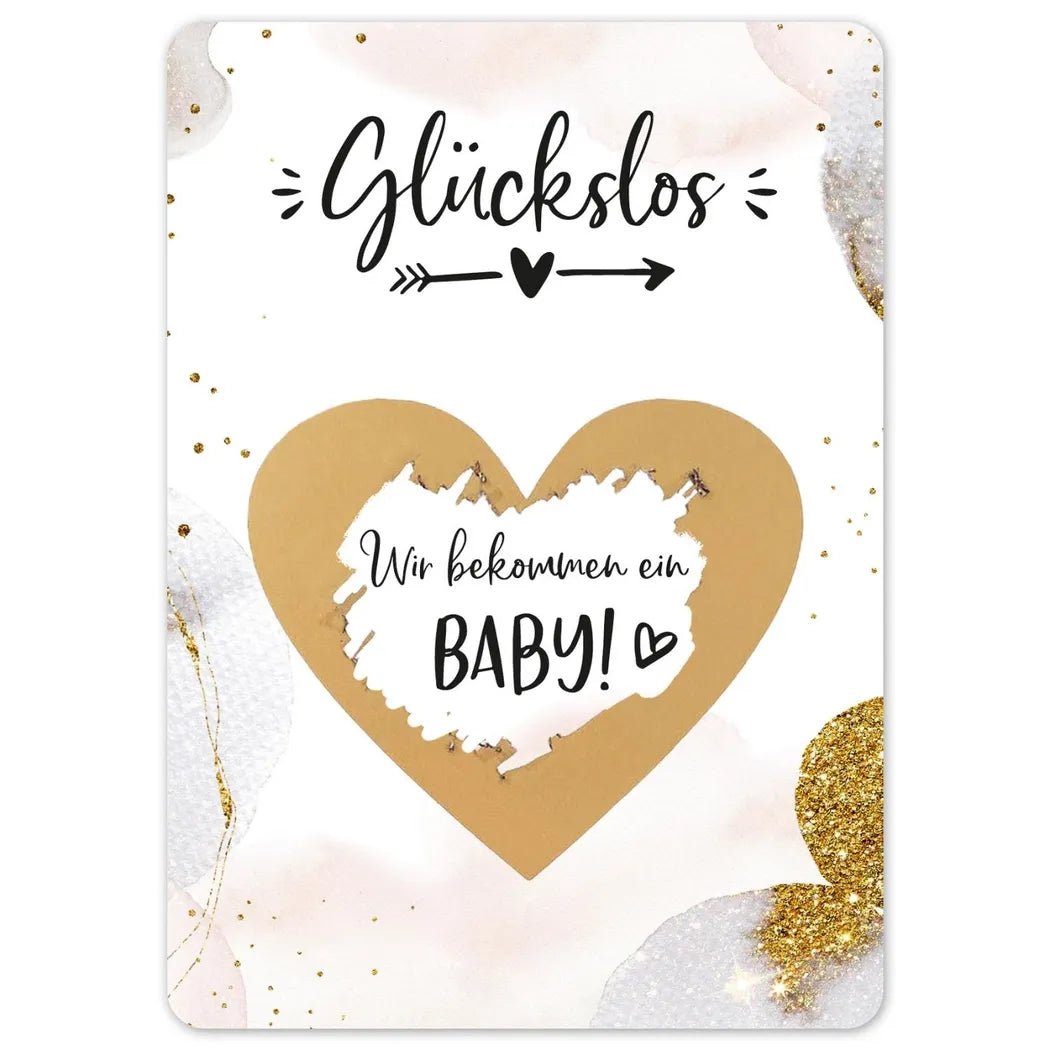 Wir bekommen ein Baby | Rubbelkarte Golden Glamour