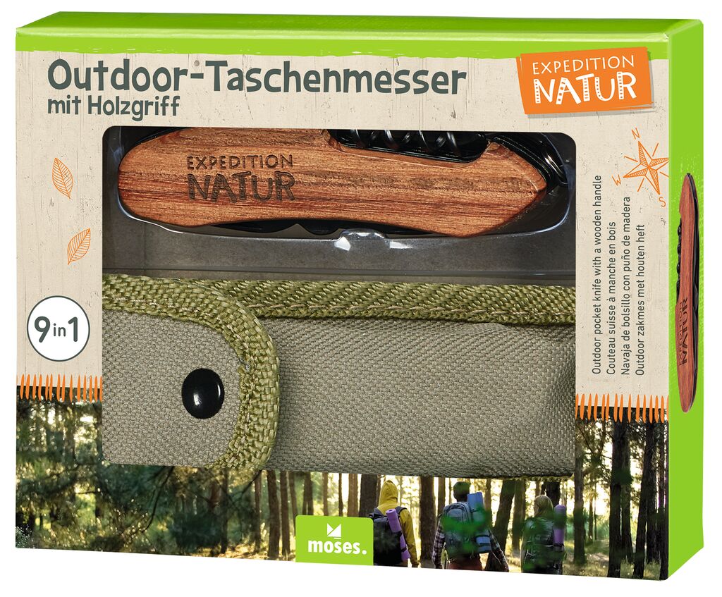 Expedition Natur Outdoor Taschenmesser mit Holzgriff - Mini Luel Kids