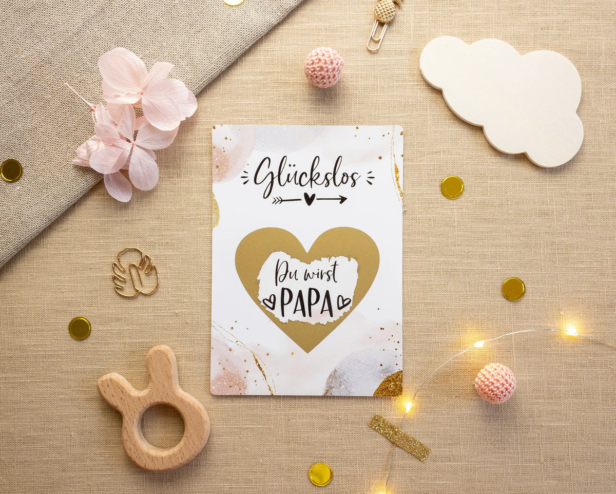 Du wirst Papa | Rubbelkarte Golden Glamour